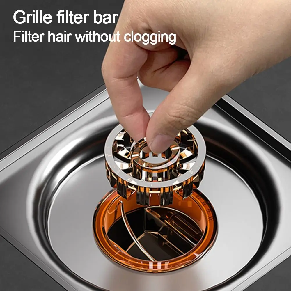 Drain Filter Floor Drain Drain Strainer Floor Drain Filter Shower Drain Backflow Preventer Shower Floor Drain Universal Anti-odor Fast Drainage Dectable Double opening Filter