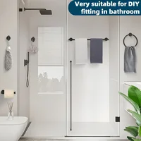 ชุดอุปกรณ์ห้องน้ำ 5 ชิ้น ติดผนัง สแตนเลส บาร์ผ้าเช็ดตัว แหวนผ้าเช็ดตัว ที่ใส่กระดาษชำระ ตะขอ อุปกรณ์ห้องน้ำ 2