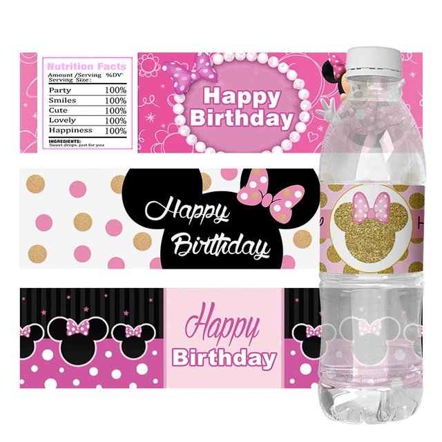 Disney Stickers Water Bottles  Minnie Mouse Water Bottle Labels