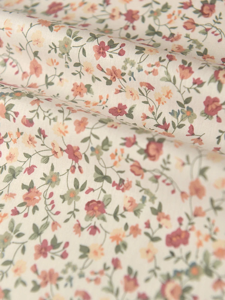 Autumn DIY Apparel Shirts Dresses Tablecloth Handmade Fabric Flower Twig Leaves Patterned Cotton 140x50cm