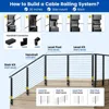 Black Side Mount Stair Cable Railing Post 36 Inch for 25-35 Degrees Stair  Patent Design for Both Left 6