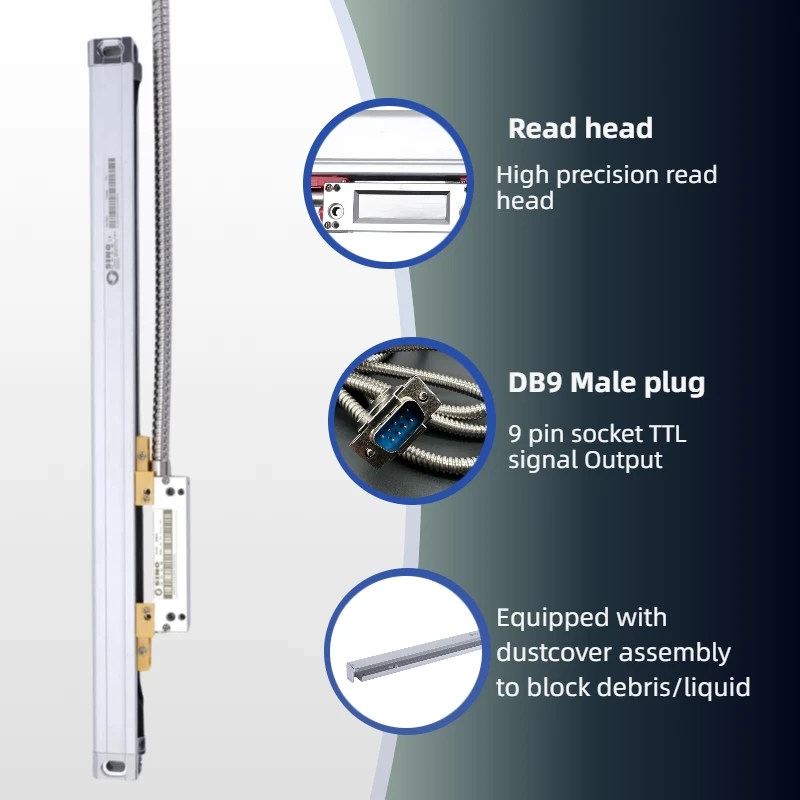 Codificador Lineal KA-500 De Alta Precisión – Escala Delgada De 270 Mm Con Resolución 0.001 Mm Para Fresadoras, Tornos Y Amoladoras (herramientas DRO)