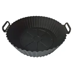 Reusable Non - Stick Silicone Air Fryer Liners - Food Safe Accessories (Black)