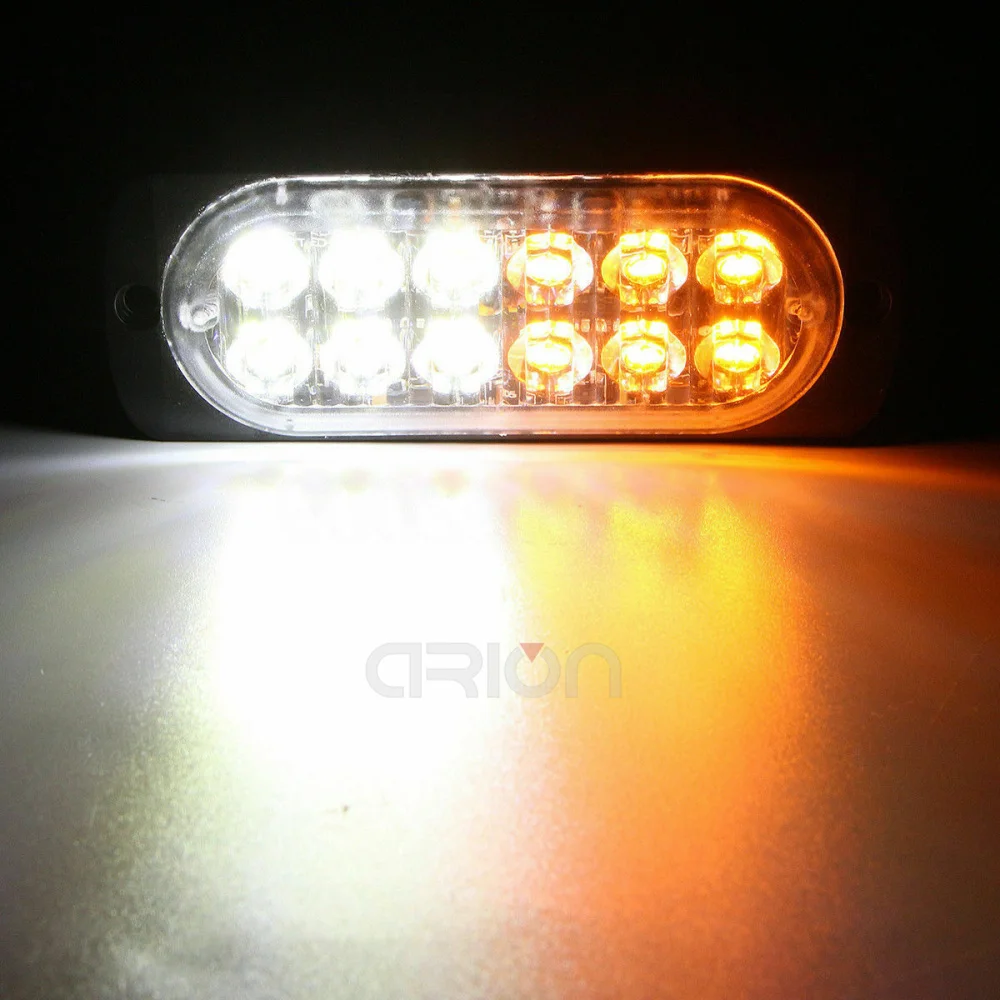 12-24V Emergency Alarm Strobe Truck Side Marker Stroboscope Blinking Amber LED Warning Light Bar Police Flash for Car Vehicles