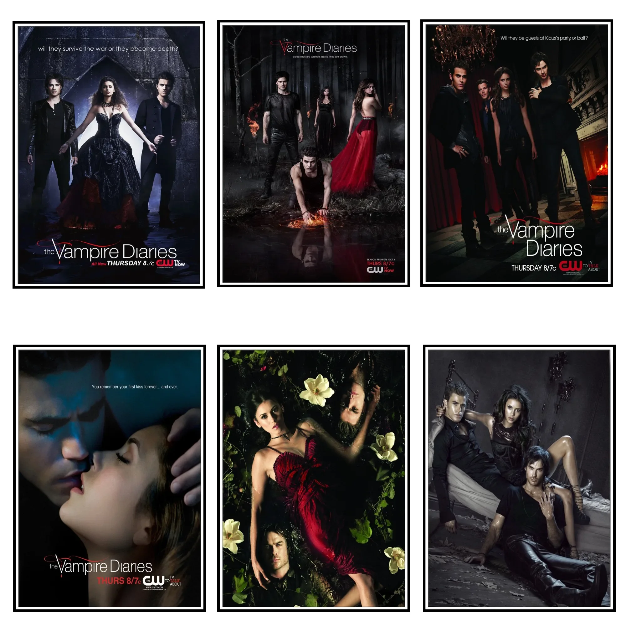 Affiche De La Série Télévisée The Vampire Diaries Art Mural En Toile De