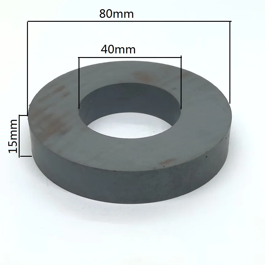 1-10 개/몫 링 페라이트 자석 직경 27-80mm 강한 검정색 희토류 영구 자석 구멍 17-40mm 32*8 45*8 50*10 60*10 80*15