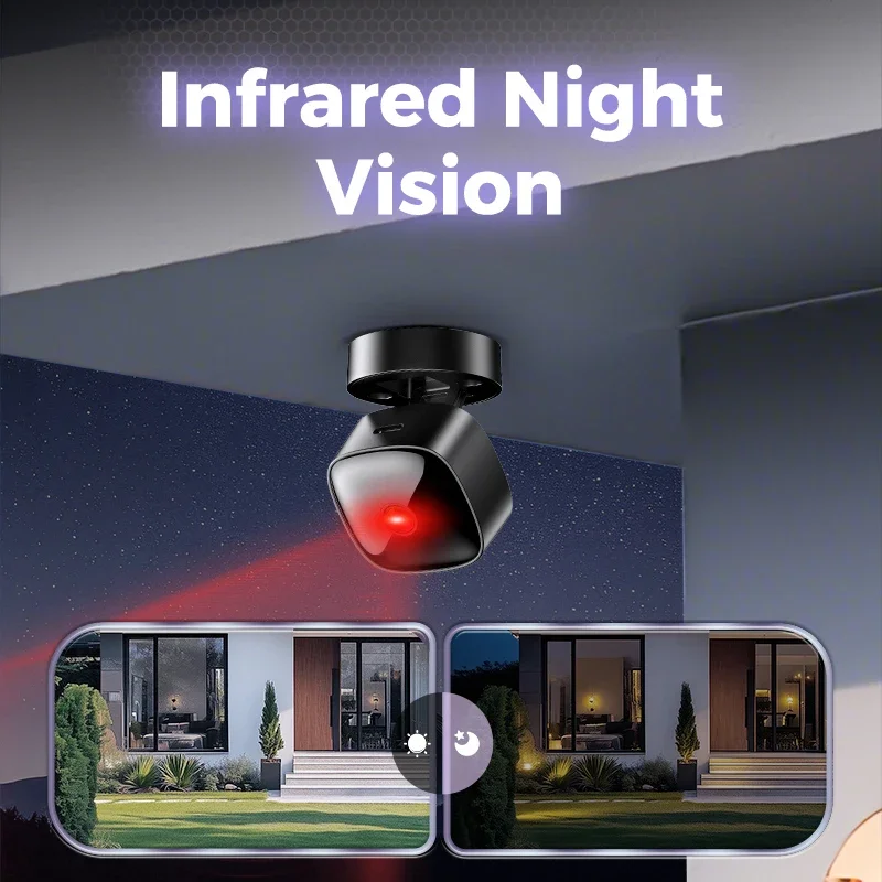 Lenovo New Security Monitoring High Definition 4K Rotating WiFi Mini Camera No Need for Plug in Night Vision Smart Home 5