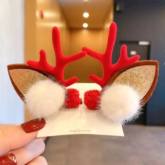 Weihnachtliche Haarspangen mit Rentieren
