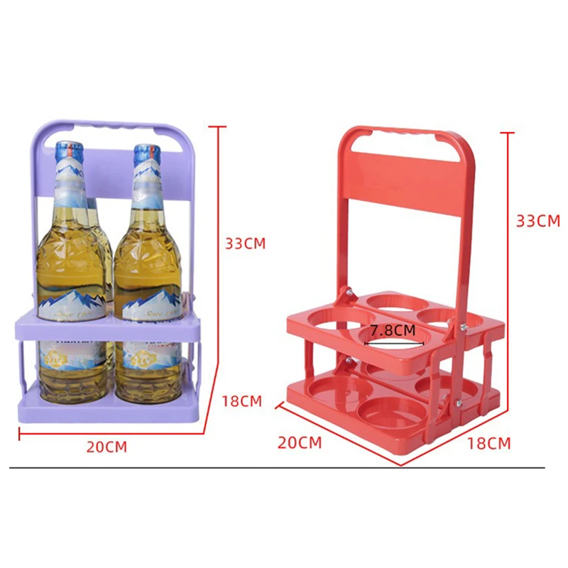 Portable Plastic Foldable Beer rack Beer Bottle Holder beverage basket Reusable Cocktail Rack Durable Cup Organizer Wine Rack 6