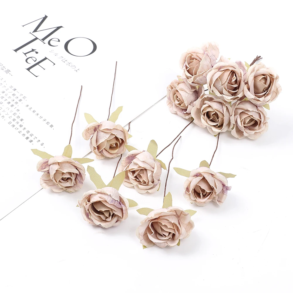 50 mini fiori artificiali per fai da te, fioriere artificiali, fiori di seta, decorazione per la casa, scrapbooking, matrimoni, feste, casa