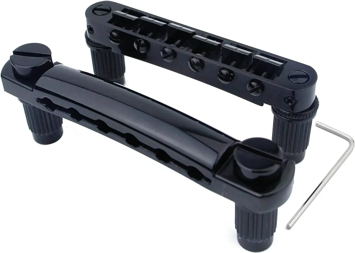 

Guitar Tune-O-Matic Bridge and Stop Bar Tailpiece Combo with Anchors and Studs Replacement for 6 String Electric Guitar