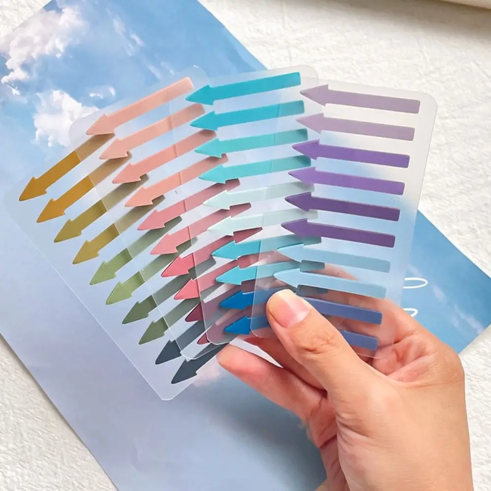 

200Sheets Transparent Fluorescent Index Tabs PET Arrow Flags Sticky Note for Page Marker Planner Stickers School Office Supplies