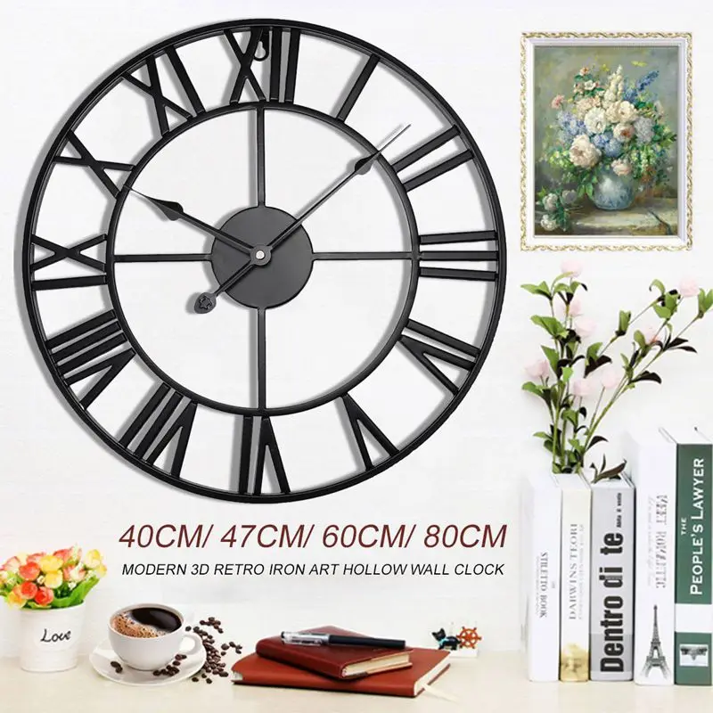 

Часы настенные, винтажные декоративные Декор для дома гостиной в форме Римский круглый, с римскими цифрами, 40/47/60/80 см