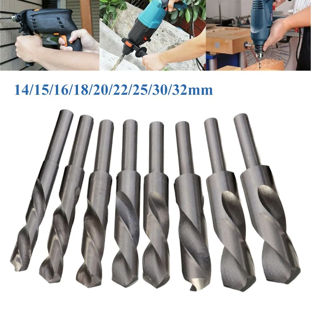 1pc HSS Drill Bits 14-32mm Round Shank 135-150mm For Drilling Iron Steel Plastic Wood Aluminum Machinery Accessories Parts