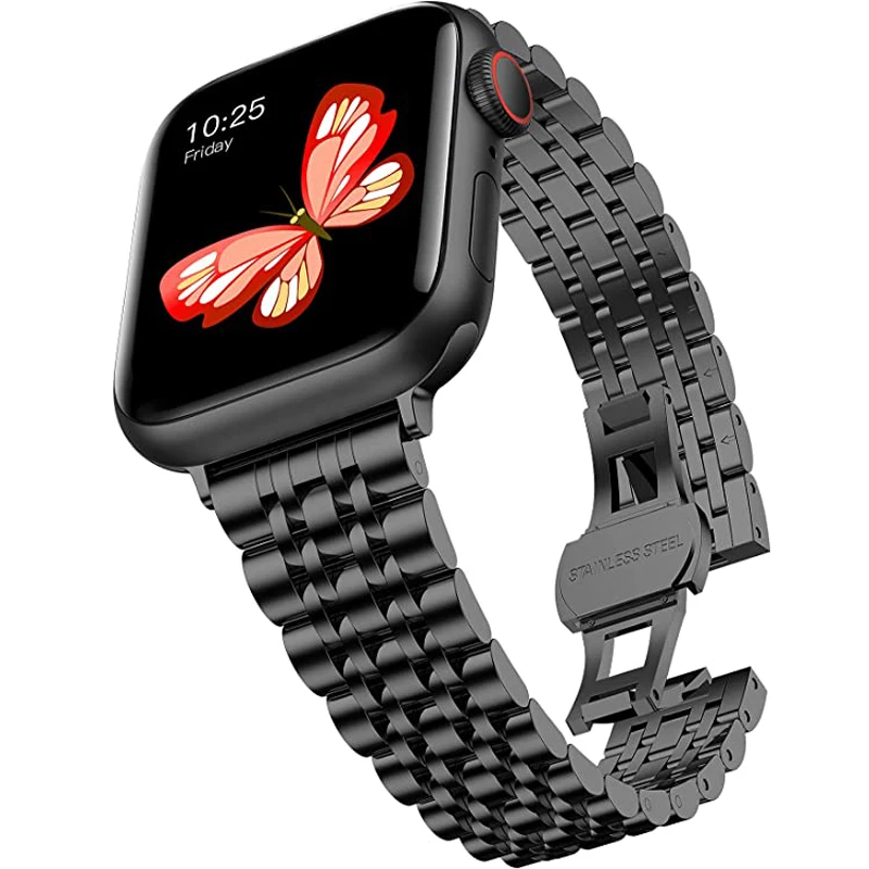 Accessory for watch with Apple Watch Band Stainless Steel Replacement Strap Compatible with iWatch Series 8 7 6 5 4 3 2 1, SE