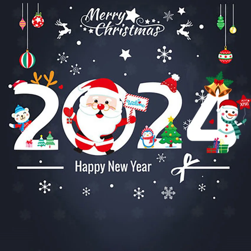 

New Christmas Window Stickers Merry Christmas Decoration Window Glass Sticker Christmas Santa Claus for New Year 2024