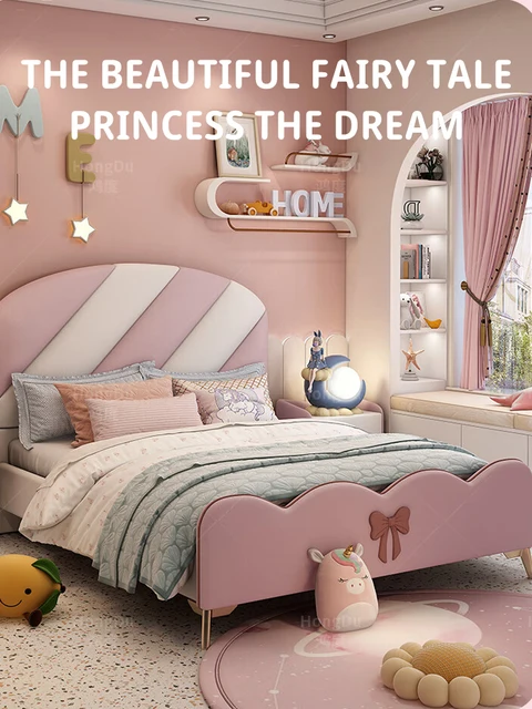 Lovely Marshmallow Shape Princess Beds Thicken Solid Wood Skeleton