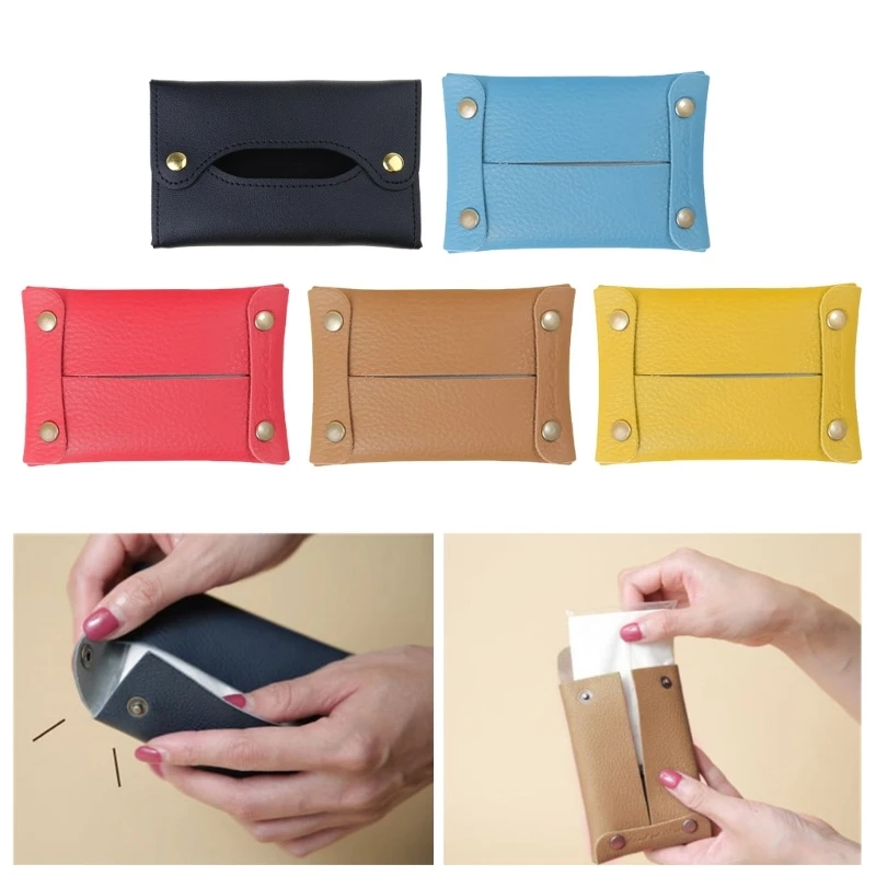 Portable Tissue Storage Bag Elegant Paper PU Leather Pouches for Small Items Dropship 4