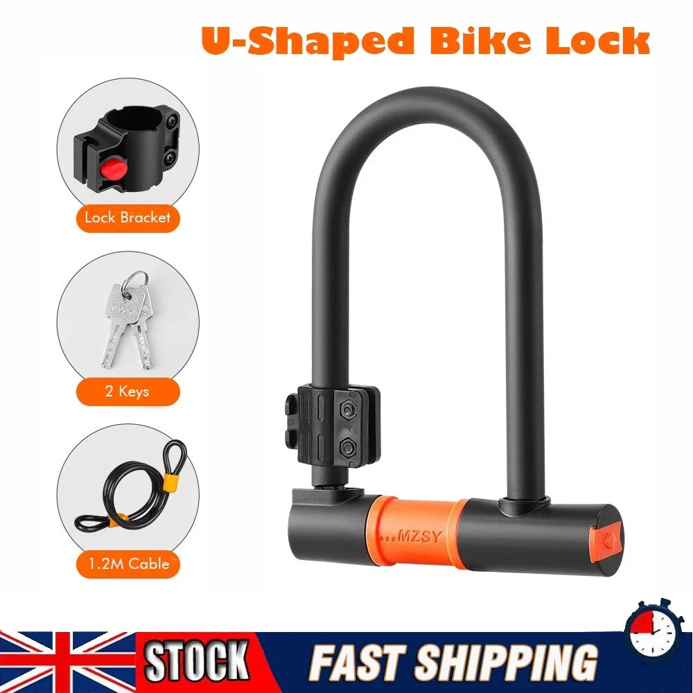 1.2m Bicycle Lock U Shaped Bike Security Steel Cable Anti-Theft Motorcycle Mtb Road Bike Lock Rope Cable Cycling Accessories: 3 - 5 Days Free Delivery Only UK