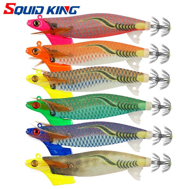 Fsdzso 11Cm/26G Luminoso Calamari Jig Head Squid Lure Jig Octopus Lure Sea Jig Gioco Richiamo Di Pesca Calamari Ganci