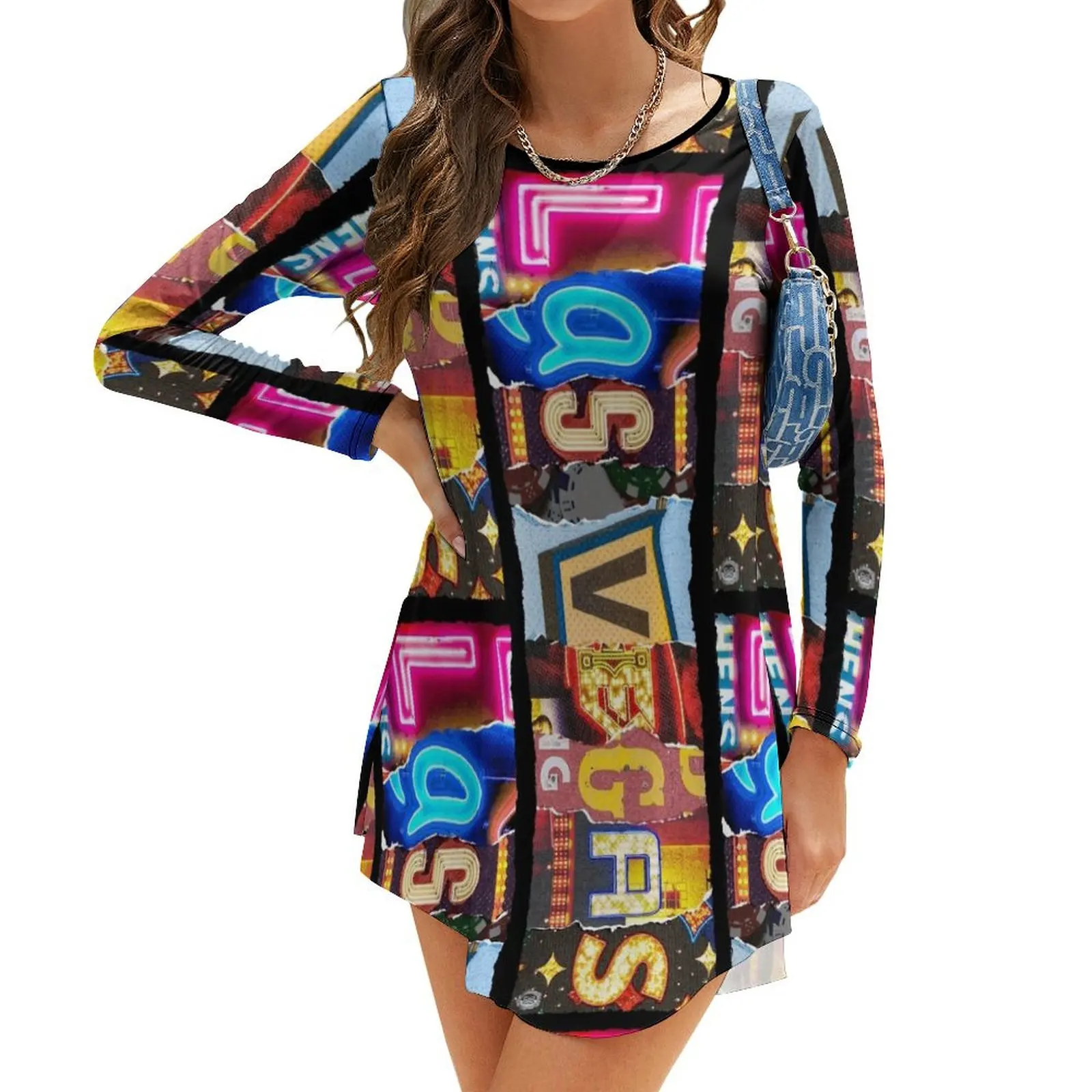 

Las Vegas Signs Long-Sleeve Dress clothing women summer 2024 party dresses women