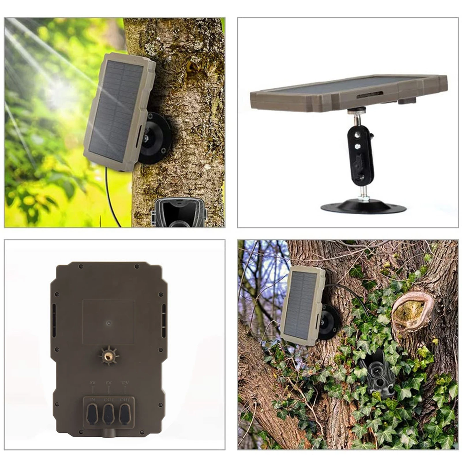 Hunting Camera Solar Panel 3000mAh Trail Camera Solar Charging Battery Panel with Rotating Mounting Bracket Outdoor