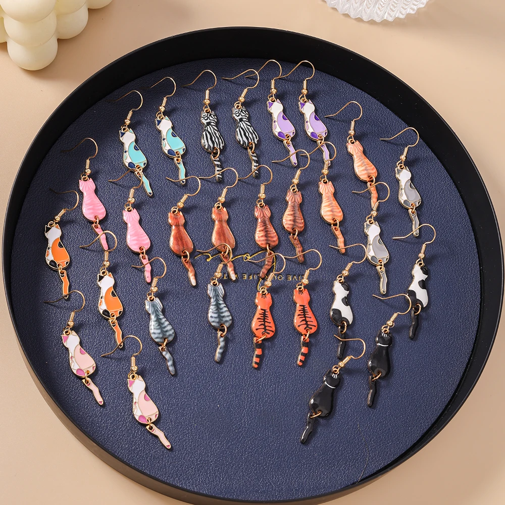 Aihua Bunte Niedliche Welpen-Ohrringe Kawaii Katzen-Charm-Ohrringe für Frauen Mädchen Kinder Geburtstagsparty Schmuck Geschenke