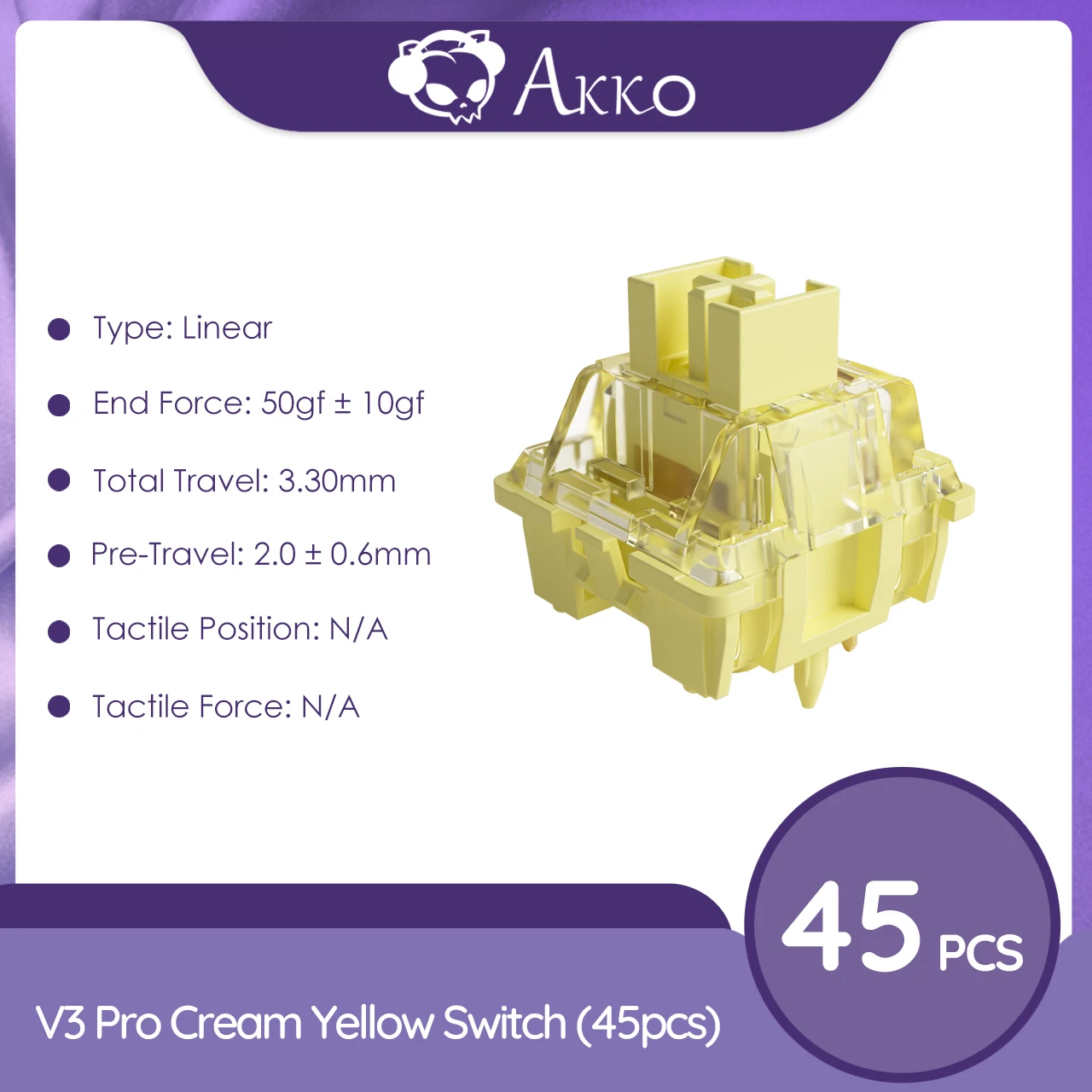Pro Interruptores de Teclado Mecânico Tátil Linear Switch para Teclado Substituível Outemu Gateron Cereja mx 45 Pcs Pack Akko-v3 - Imagem 3