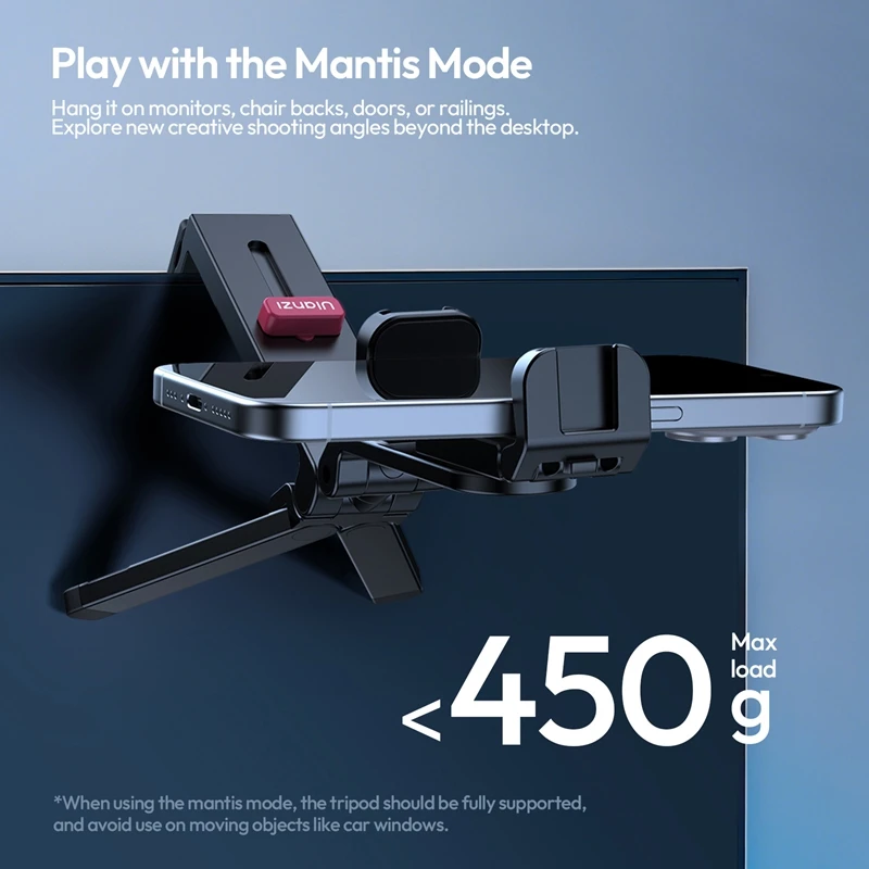 Ulanzi MA89 Phone Holder Mount with Clamp 3-in-1 Desktop Tripod Handheld Selfie Stick for Travel Outdoor Livesteaming Vlog Shots