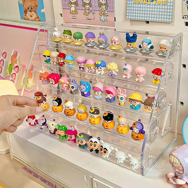 Multilayer Acrylic Display Stand Durable Display Rack For Cupcake Perfume Doll Transparent Trapezoidal Blind Box Storage Shelf 2