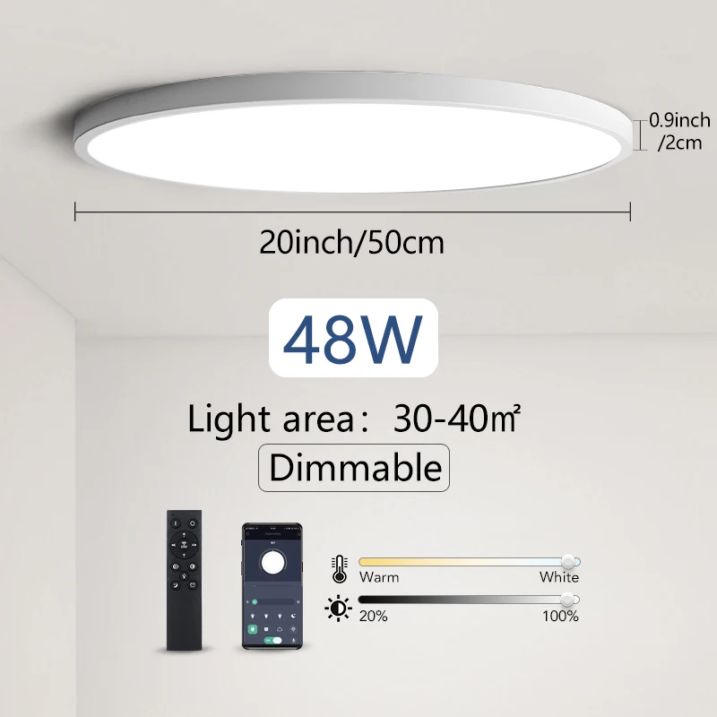 flush mount lighting MARPOU 0.9inch Ultra Thin Smart LED Ceiling Lamp APP/Remote Control Dimmable Lustre Led Ceiling Light for Living room decoration black downlights Downlights