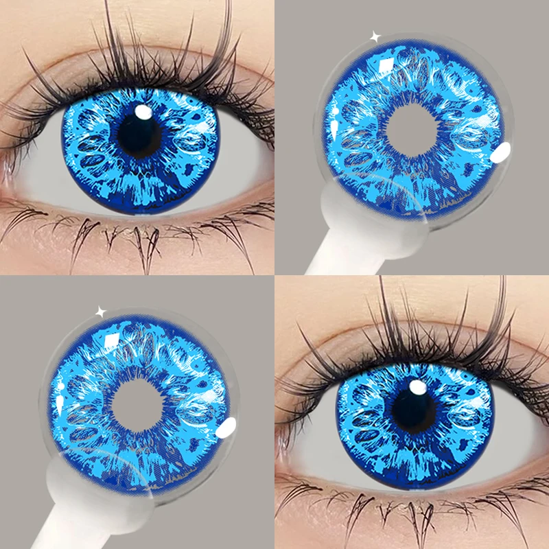 JeweLens Blue Color Cosplay Contact Lenses - Vibrant Big Eyes Effect, Premium Quality, Fast Shipping