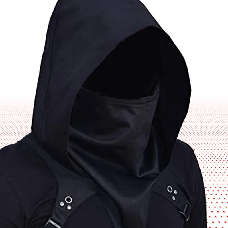 Chapeau-cape Médiéval Cyberpunk - Capuche Costume Cosplay Unisexe, Taille Unique, Polyester, Pour Halloween Et Jeux De Rôle