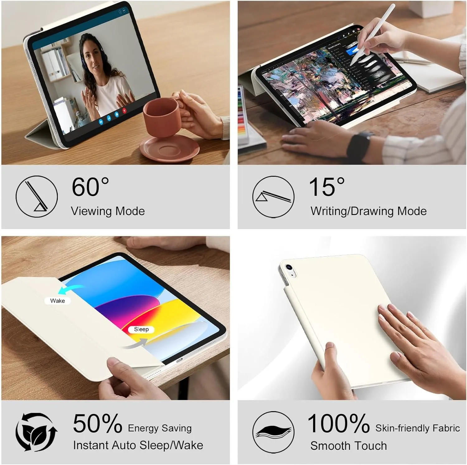 ZOYU For A16 10/11th Ultra-Slim & Light, Strong Magnetic Attachment Case, IPad Pro 11 12.9 Air 4/5th 11/13 Mini 6/7th_voghion.com