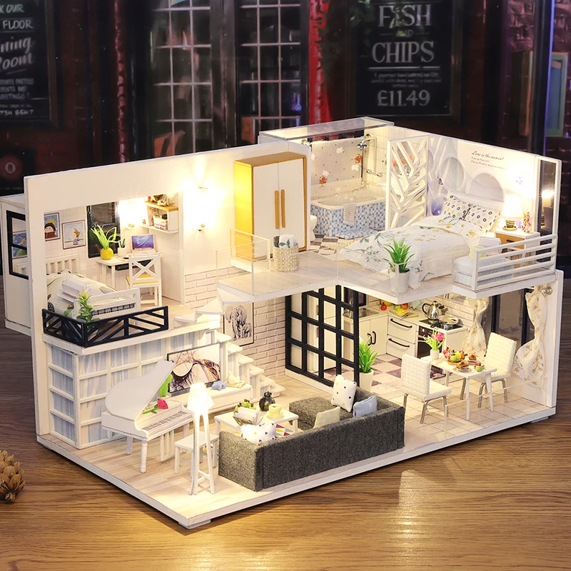 DIY Handcraft Miniature Project Wooden Dolls House The Apartment Of Elegance 18 