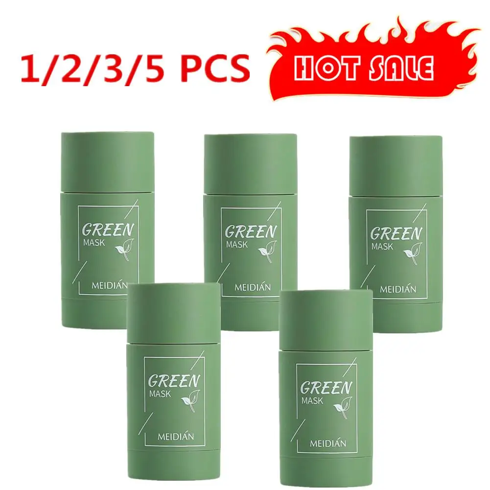 

1-5X Face Clean Mask Green Tea Cleansing Stick Mask Smear Acne Shrink Blackhead Moisturizing Deep Cleansing Mask Film 40g Pores