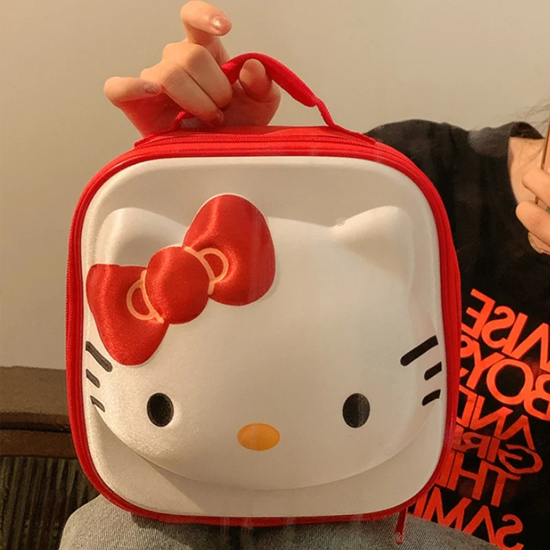 

Квадратная молния Sanrio Kuromi Hello Kitty, портативная Вместительная дорожная стирка для хранения, праздничный подарок для девушек