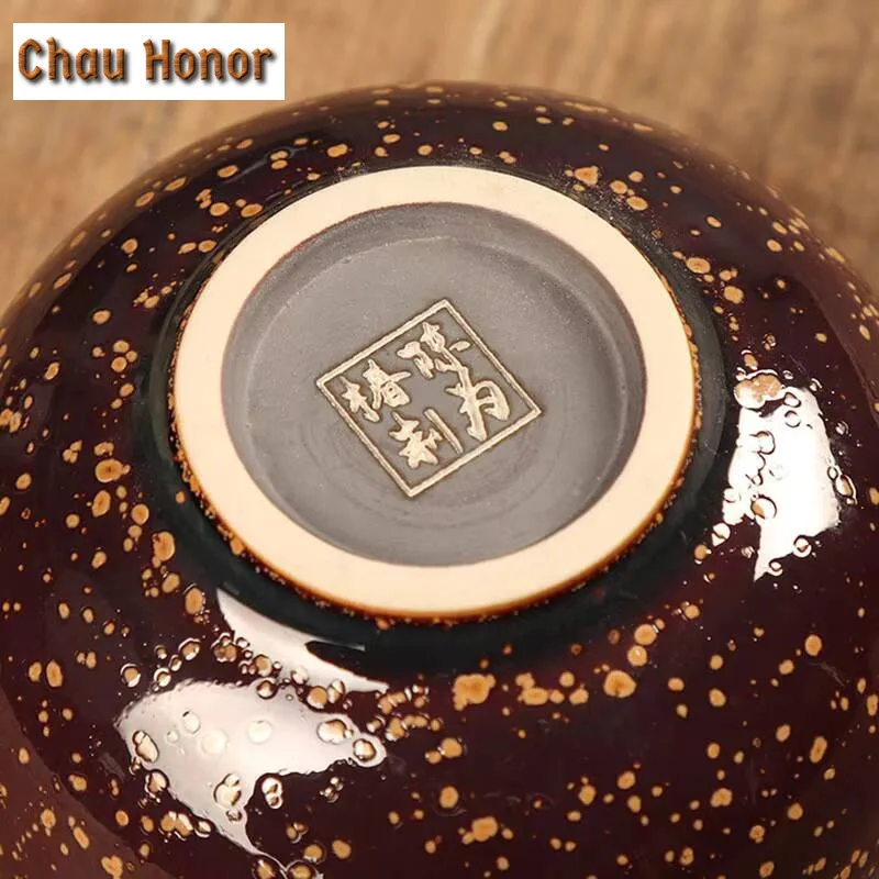 150ml High-end Tianmu Glazed Ceramic Sancai Gaiwan Famous Handmade Chinese Kung Fu Tea Bowl Household Tea Maker Gift Packaging