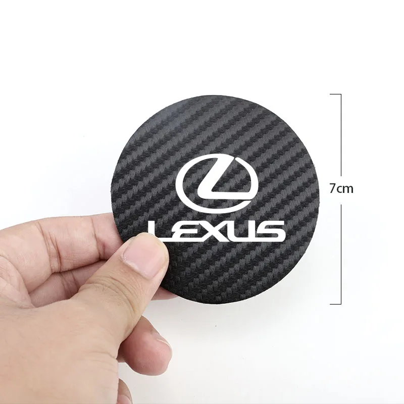 Car Leather Coaster Anti-skid Water Cup Mat Cushion For Lexus IS250 LS460 RC200 LM300 RX450 LX NX350h LC UX CT RZ450e RC300 2Pcs car interior anti slip pad