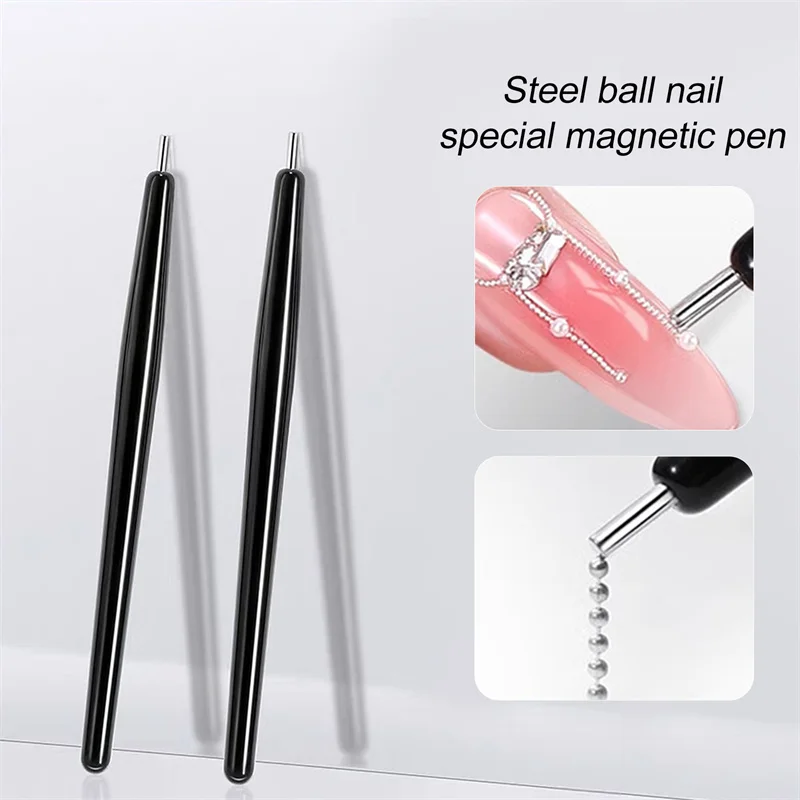 3/5pcs Mini Steel Beads Magnets Dotting Pen Nail Art Magnet Stick Pen Tiny Iron Beads Magnet Pen Ball Tool Nail Dotting Tools 4