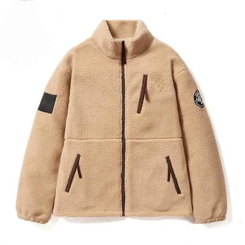 

Men's Polar Fleece Jacket Thickened Leisure Standing Collar Cotton Cardigan Unisex Outdoor Sports Windbreaker Running Clothes