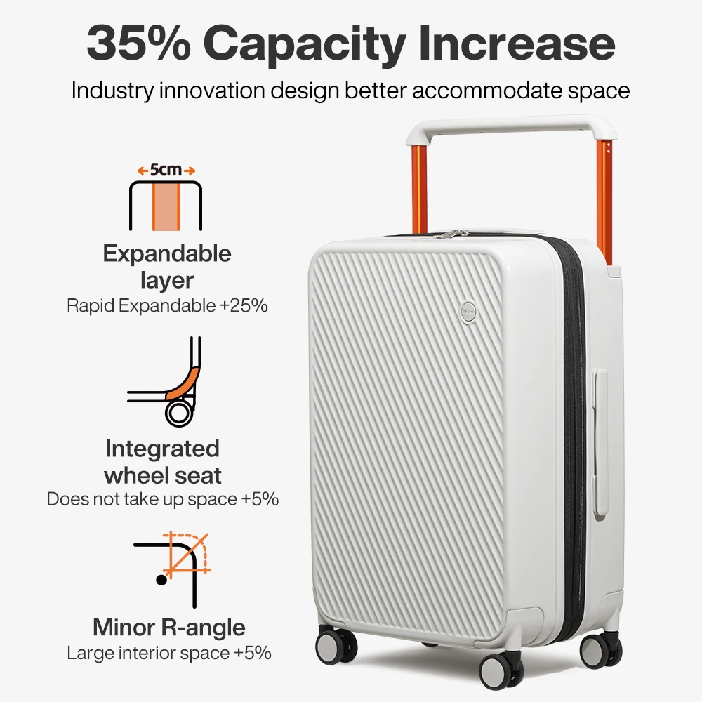 MIXI Expandable Carry On Luggage Lightweight Large Capacity Wide Handle PC Travel Suitcases Spinner Wheels TSA Lock 20 24 Inch spinner luggage