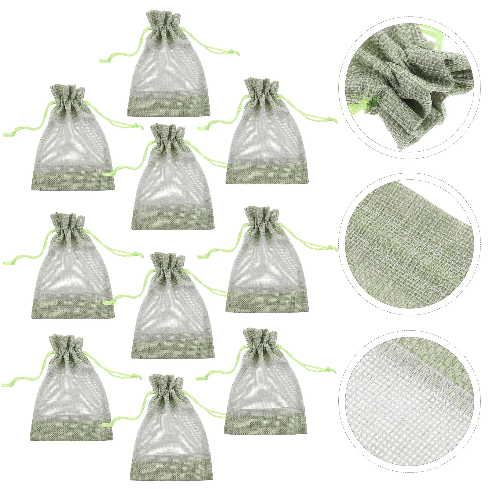 10 Pcs Mesh Bag Drawstring Storage Jewelry Bags Candy Clear Window Pouch Gift Small Organizer