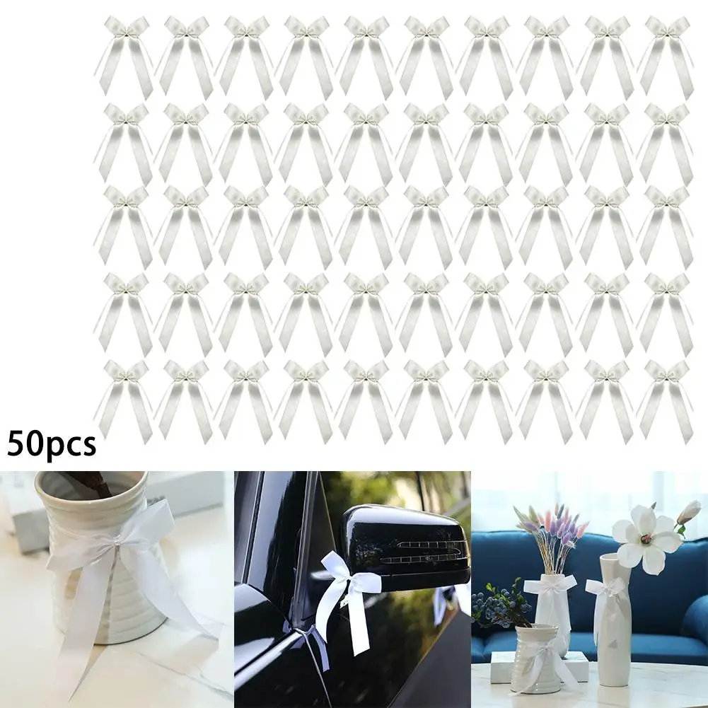 50PCS White Antenna Loops Car Bows Jewelry Wedding Decoration Ribbon Gift  Wrap Ribbon Bows Party Bridal Ribbons Bows Kit - AliExpress