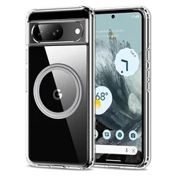 Transparent Magnetic Wireless Charging Shockproof Thin Case Cover for Pixel 9 9Pro (Clear)