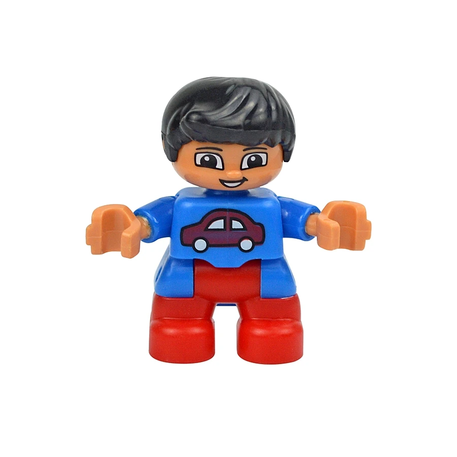 Jumbo Building Block Character Set - Farmer, Pirate, Worker, Doctor & Policeman Figures