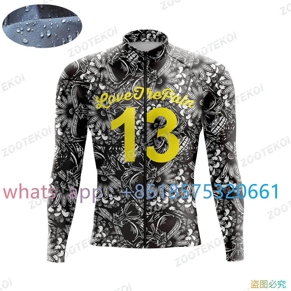 Love The Pain Waterproof Cycling Jacket Men Windproof Mtb Bike Jersey Bicycle Riding Running Snowboarding Coat