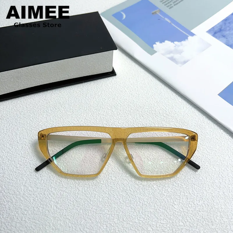 

Denmark Brand Designer Titanium Glasses Frame 1181 Men Ultra-light Retro Square Prescription Eyeglasses Women Myopia Spectacles