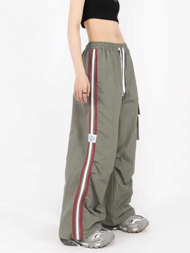 Pantaloni Cargo Harajuku Y2K Gamba Larga, Neri, Taglia XL, Vita Alta, Stile Gotico E Hippie Per Donna