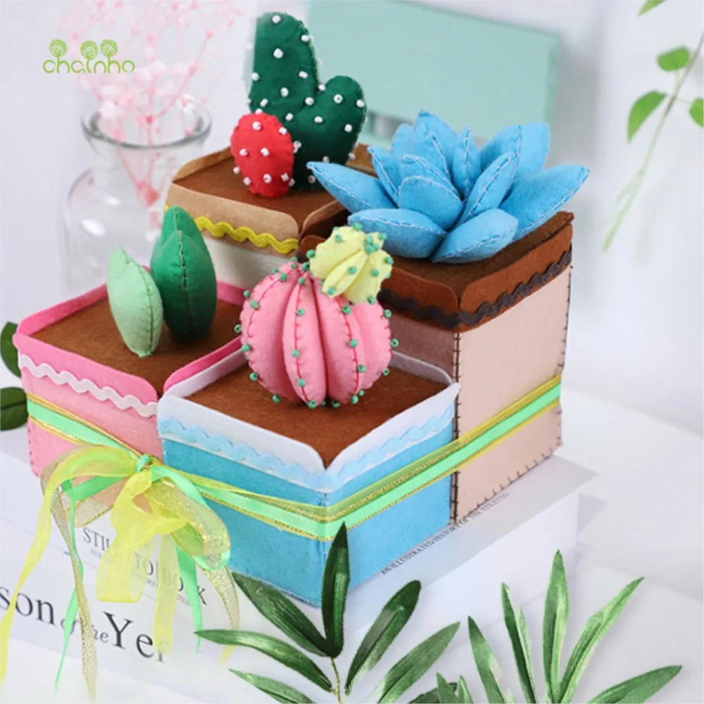 Chainho,DIY Handmade Non-woven Felt Fabric Pre-Cut Material Sets,Semi Finished Item,Storage Box Series,25FP8